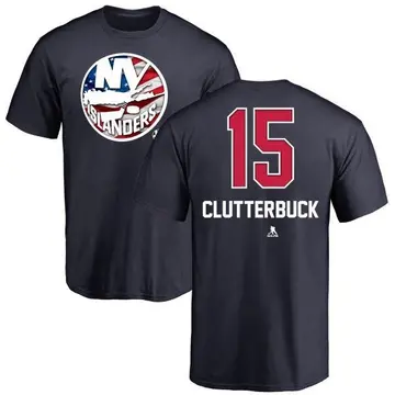 Men's Cal Clutterbuck New York Islanders Name and Number Banner Wave T-Shirt - Navy