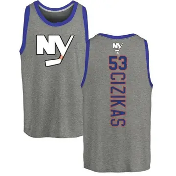 Men's Casey Cizikas New York Islanders Backer Tri-Blend Tank Top - Ash