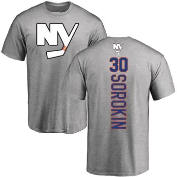 Men's Ilya Sorokin New York Islanders Backer T-Shirt - Ash