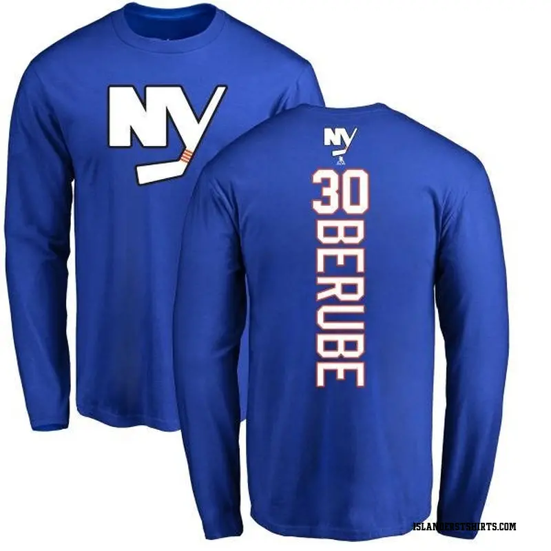 Men's Jean-Francois Berube New York Islanders Backer Long Sleeve T-Shirt - Royal