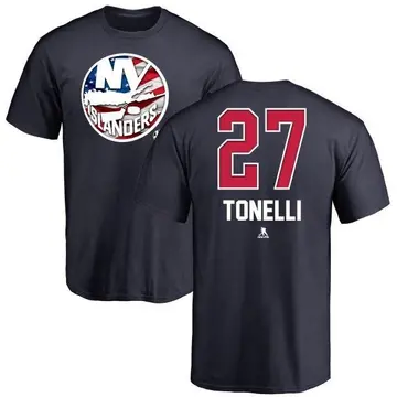 Men's John Tonelli New York Islanders Name and Number Banner Wave T-Shirt - Navy