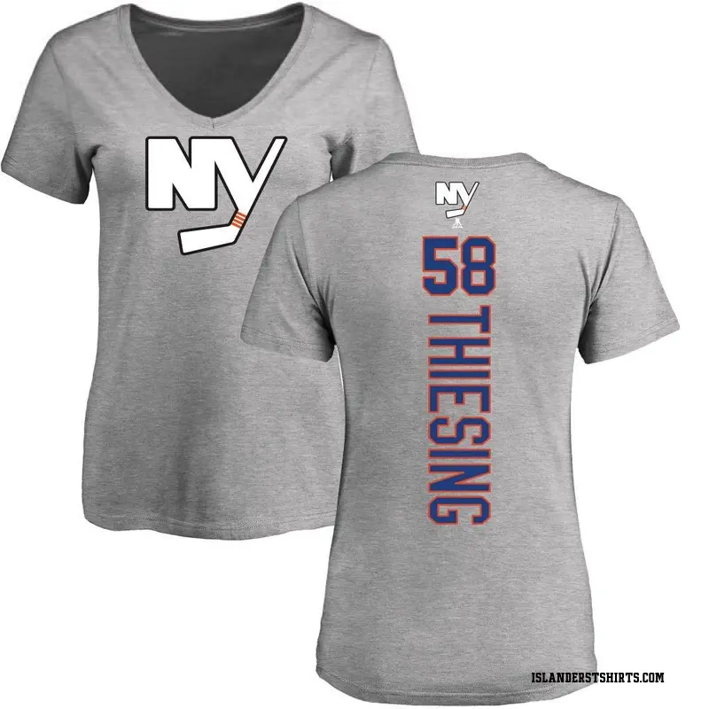 Women's Camden Thiesing New York Islanders Backer T-Shirt - Ash