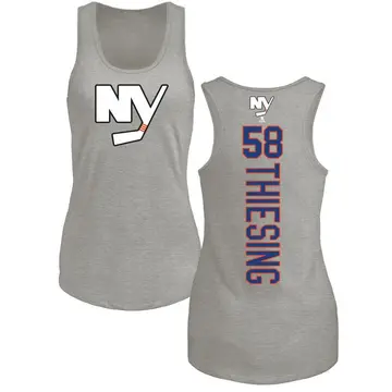 Women's Camden Thiesing New York Islanders Backer Tri-Blend Tank Top - Ash