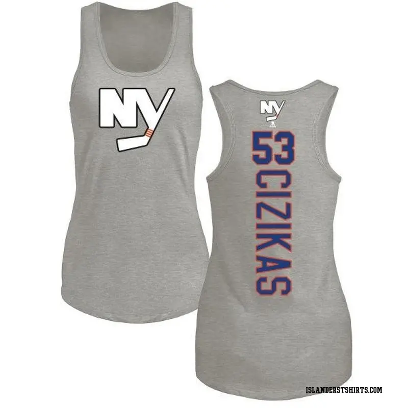 Women's Casey Cizikas New York Islanders Backer Tri-Blend Tank Top - Ash