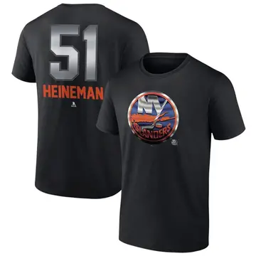 Youth Emil Heineman New York Islanders Black Midnight Mascot Logo T-Shirt