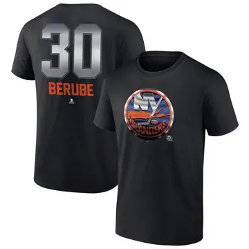 Youth Jean-Francois Berube New York Islanders Black Midnight Mascot Logo T-Shirt