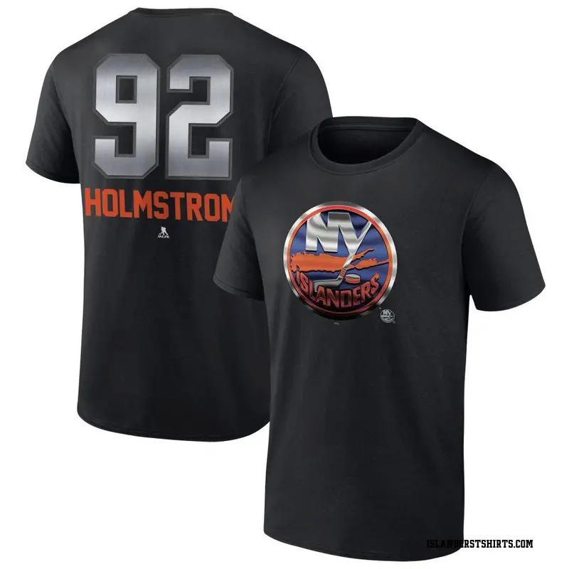 Youth Simon Holmstrom New York Islanders Black Midnight Mascot Logo T-Shirt